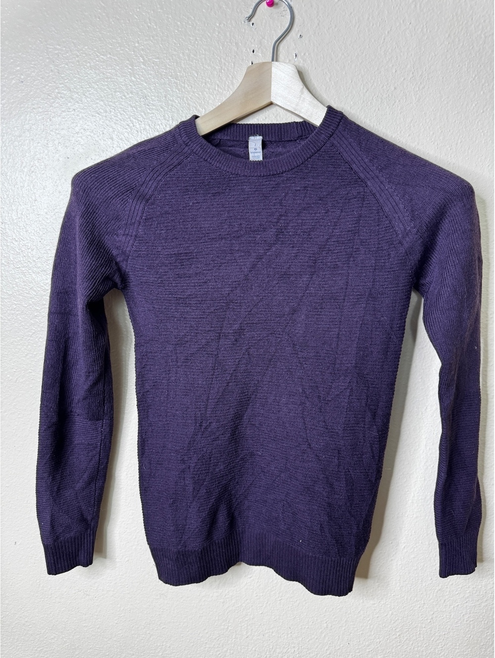 Lululemon Sweater Womens 2 Purple Merino Wool Crewneck